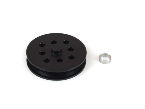 Water Pump Pulley - V-Belt - Add On Pulley - 1 Groove - 3.5 in Diameter - Aluminum - Black Anodized - Small Block Chevy / Ford - Each