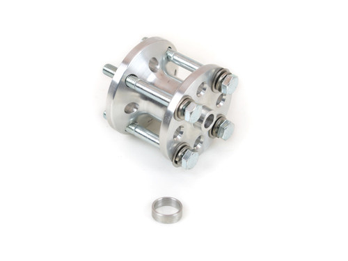 Fan Spacer - 2 in Thick - Bushing / Hardware Included - Aluminum - Natural - Chevy V8 / Ford V8 - Each