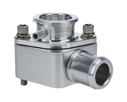 Water Neck - 90 Degree - 1-1/2 in ID Hose - Two 3/8 in NPT Ports - 1/2 in NPT Gauge Port - Filler Neck - Aluminum - Chevy V8 - Kit