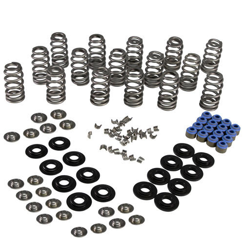 Valve Spring Kit - Beehive Spring - 372 lb/in Spring Rate - 1.140 in Coil Bind - 1.075 in / 1.310 in OD - Titanium Retainer / Viton Seal / Steel Valve Lock / Seats - Mopar Gen III Hemi - Kit
