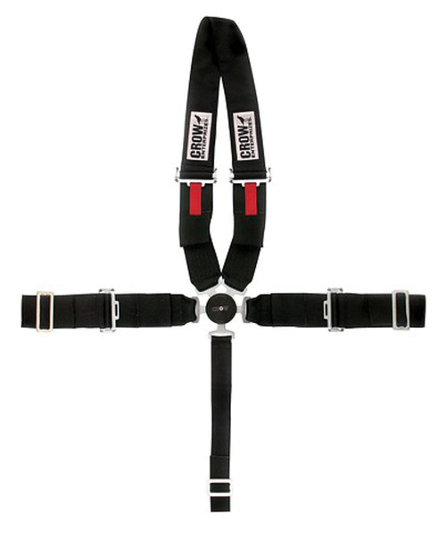 Harness - 5 point - Camlock - SFI 16 Approved - 50 in Length - Pull Up Adjust - Wrap Around - U-Type Harness - Black - Kit