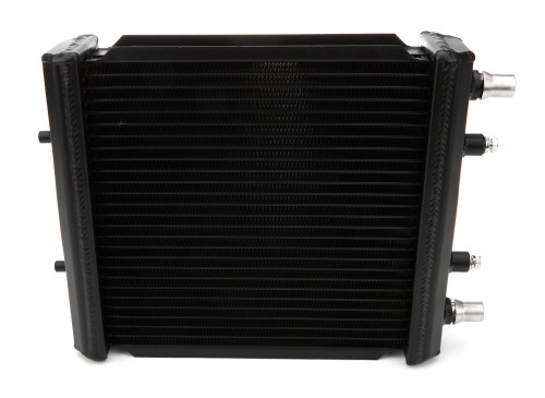 Radiator - Auxiliary - 11.25 in W x 9.5 in H x 2.625 in D - Driver Side Inlet - Driver Side Outlet - Aluminum - Black Powder Coat - Cadillac CTS-V 2016-19 / Chevy Camaro 2016-21 - Each
