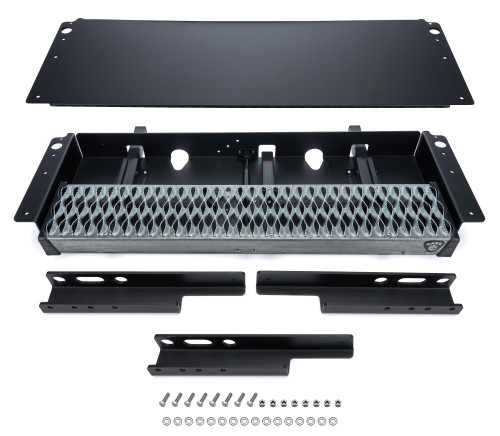 Step Board - Cargo Van Step - 36 x 7 in - Hands Free - Steel - Black Powder Coat / Galvanized - Ford Fullsize Van 2013-25 - Kit