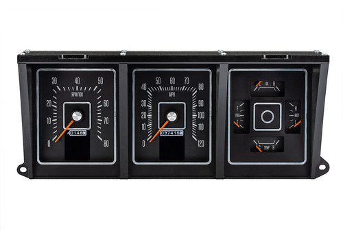 Gauge Kit - RTX Series - Analog - Fuel / Oil Pressure / Speedometer / Tachometer / Voltmeter / Water Temperature - Black Face - Ford Fullsize SUV / Truck 1973-79 - Kit