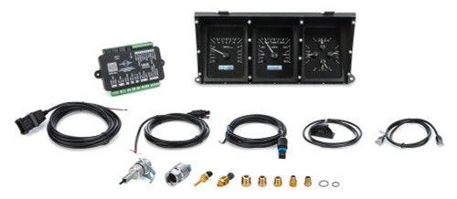 Gauge Kit - VHX Series - Analog - Fuel / Oil Pressure / Speedometer / Tachometer / Voltmeter / Water Temperature - Black Face - Ford Fullsize SUV / Truck 1973-79 - Kit