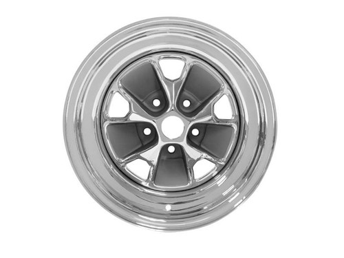 Wheel - Classic Style - 15 x 7 in - 3.980 in Backspace - 5 x 4.50 in Bolt Pattern - Steel - Charcoal / Chrome - Each
