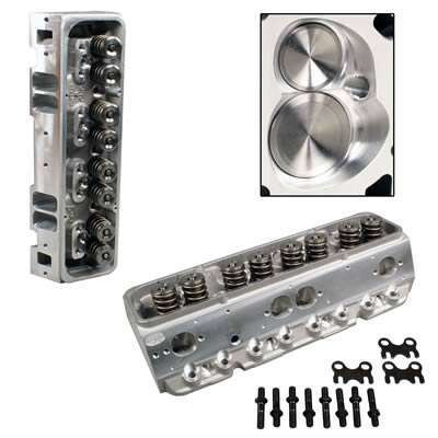 Cylinder Head - Pro 1 CNC - Assembled - 2.080 / 1.600 in Valves - 227 cc Intake - 66 cc Chamber - 1.550 in Springs - Angle Plug - Aluminum - Small Block Chevy - Each