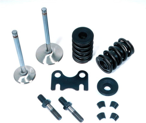 Valve Spring Kit - 1.250 in Spring - Retainers / Locks / Studs / Guideplates / Seals / 2.02/1.60 in Stainless Valves - Small Block Chevy - Kit