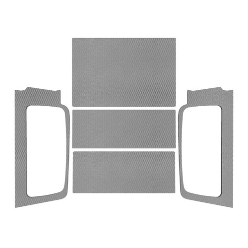 Sound Barrier Kit - Headliner - Sound Deadening Headliner - Pre-Cut - Self Adhesive Backing - Leather Look - Gray - 2-Door - Jeep Wrangler LJ 2004-06 - Kit Sound Barrier Kit - Headliner - Sound Deadening Headliner - Pre-Cut - Self Adhesive Backing - Leather Look - Gray - 2-Door - Jeep Wrangler LJ 2004-06 - Kit