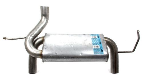Muffler - Super Turbo - 2.5 in Offset Inlet - Dual 2.5 in Outlets - 18 x 4.25 x 9.75 in Oval Body - 29.25 in Long - Stainless - Natural - Jeep Wrangler JK 2007-11 - Each Muffler - Super Turbo - 2.5 in Offset Inlet - Dual 2.5 in Outlets - 18 x 4.25 x 9.75 in Oval Body - 29.25 in Long - Stainless - Natural - Jeep Wrangler JK 2007-11 - Each