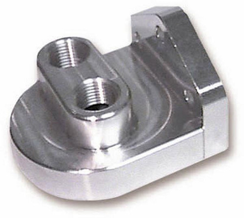 Oil Filter Mount - Flat Mount - Bypass - 1/2 in NPT Female Ports - 3/4-16 Center Thread - Aluminum - Natural - Each