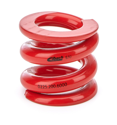 Bump Stop Spring - 2.25 in Free Length - 1.36 in ID - 2 in OD - 6000 lb/in Spring Rate - Steel - Red Powder Coat - Each