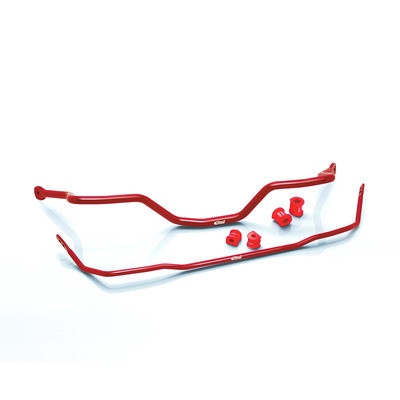 Sway Bar - Anti-Roll - Front / Rear - 35 mm Diameter Front - 25 mm Diameter Rear - Polyurethane Bushings - Steel - Red Powder Coat - Ford Mustang 1994-2004 - Kit