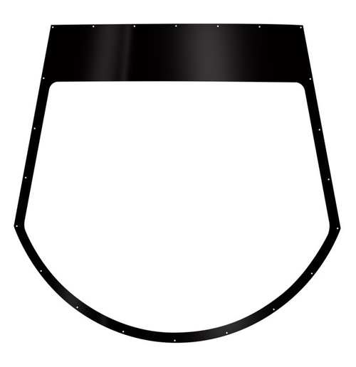 Windshield - Pre-Cut / Drilled - Coated - Blackout Border - Polycarbonate - Bandolero - Each