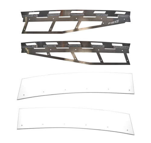 Spoiler - MD3 - 53.5 x 5 in - 70 Degrees - 2-Piece - Polycarbonate Spoiler - Natural Aluminum Brackets - IMCA Stock Car - Kit Spoiler - MD3 - 53.5 x 5 in - 70 Degrees - 2-Piece - Polycarbonate Spoiler - Natural Aluminum Brackets - IMCA Stock Car - Kit