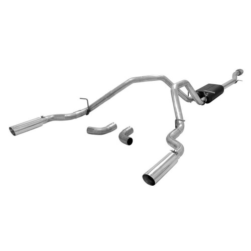 Exhaust System - Force II - Cat-Back - 2.5 in Tailpipe - 3.5 in Tips - Stainless - Natural - GM Fullsize Truck 2014-19 - Kit