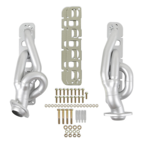 Headers - Shorty - 1.75 in Primary - 2.5 in Collector - Gaskets / Hardware Included - Steel - Silver Ceramic - Mopar Gen III Hemi - Dodge Ram Fullsize Truck 2009-14 - Pair Headers - Shorty - 1.75 in Primary - 2.5 in Collector - Gaskets / Hardware Included - Steel - Silver Ceramic - Mopar Gen III Hemi - Dodge Ram Fullsize Truck 2009-14 - Pair