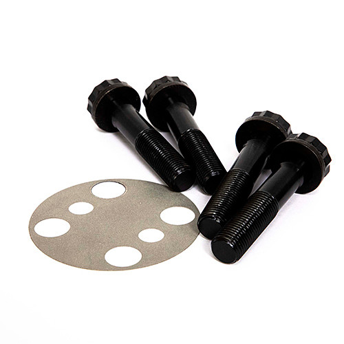 Harmonic Balancer Bolt - 12 mm x 1.25 Thread - 2.425 in Long - 3/4 in 12 Point Head - Washer Included - Chromoly - Black Oxide - 6.4 L - Ford Powerstroke - Set of 4