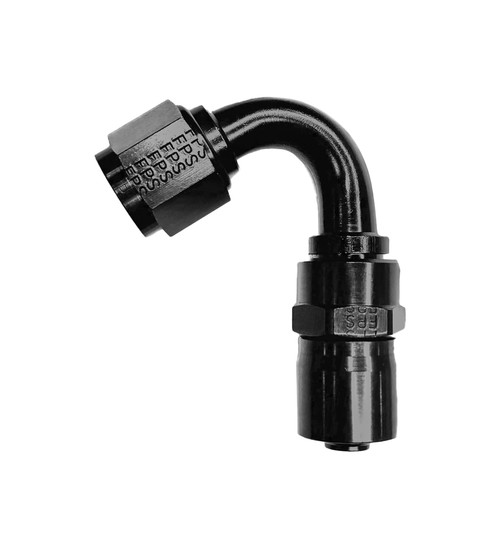 Fitting - Hose End - Sport-Crimp - 120 Degree - 8 AN Hose to 8 AN Female - Aluminum - Black Anodized - Each