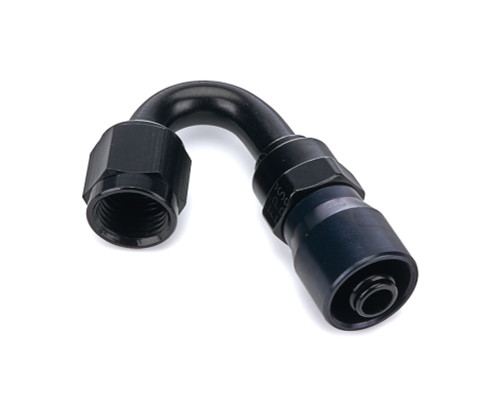 Fitting - Hose End - Sport-Crimp - 150 Degree - 6 AN Hose to 6 AN Female - Aluminum - Black Anodized - Each