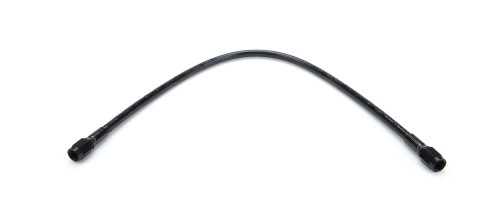 Brake Hose - 16 in Long - 3 AN Hose - 3 AN Straight to 3 AN Straight Female - Braided Stainless - Black Vinyl Coated - PTFE - Each