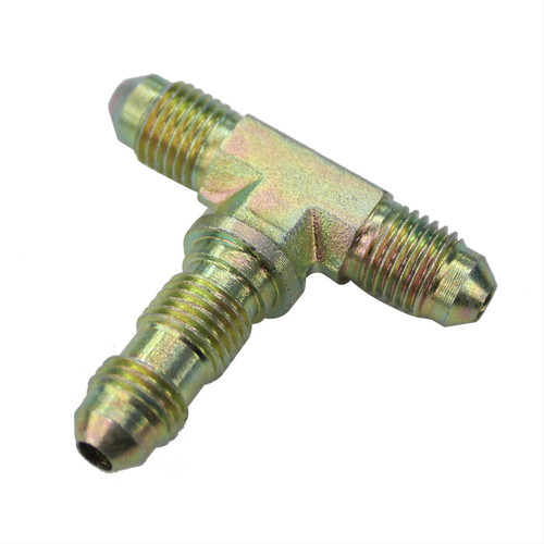 Fitting - Bulkhead Tee - 4 AN Male x 4 AN Male x 4 AN Male Bulkhead - Steel - Zinc Oxide - Each