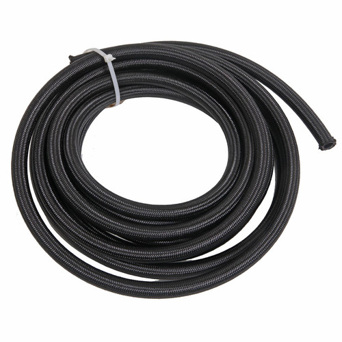 Hose - Premium Black Nylon Race Hose - 4 AN - 15 ft - Braided Nylon / Rubber - Black - Each Hose - Premium Black Nylon Race Hose - 4 AN - 15 ft - Braided Nylon / Rubber - Black - Each