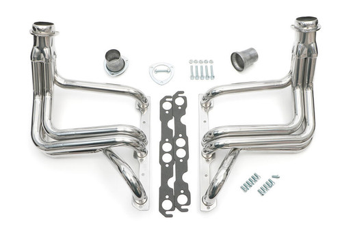Headers - 1.625 in Primary - 3 in Collector - Gaskets / Hardware / Reducers Included - Steel - Silver Ceramic - Small Block Chevy - GM A-Body / B-Body 1958-64 - Pair Headers - 1.625 in Primary - 3 in Collector - Gaskets / Hardware / Reducers Included - Steel - Silver Ceramic - Small Block Chevy - GM A-Body / B-Body 1958-64 - Pair