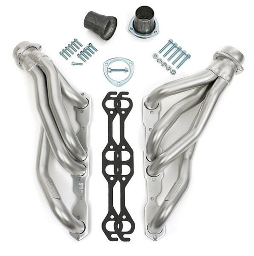 Headers - Elite Ultra-Duty - 1.625 in Primary - 3 in Collector - Gaskets / Hardware / Reducers Included - Steel - Silver Ceramic - Small Block Chevy - GM A-Body / B-Body / F-Body / X-Body 1964-94 - Pair Headers - Elite Ultra-Duty - 1.625 in Primary - 3 in Collector - Gaskets / Hardware / Reducers Included - Steel - Silver Ceramic - Small Block Chevy - GM A-Body / B-Body / F-Body / X-Body 1964-94 - Pair