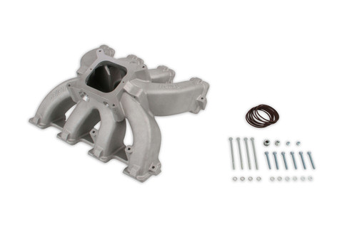Intake Manifold - Single-Plane Race - Square Bore - Single Plane - Aluminum - Rectangle Port - Natural - LS3 / L92 - GM LS-Series - Kit