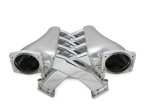 Intake Manifold - Sniper EFI Fabricated - 102 mm Throttle Body Flange - Fuel Rails Included - Rectangle Port - Aluminum - Silver Anodized - GM LS-Series - Each