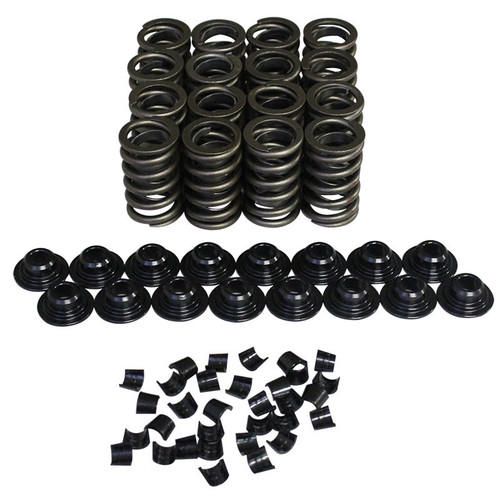 Valve Spring Kit - Single Spring / Damper - 411 lb/in Spring Rate - 1.160 in Coil Bind - 1.250 in OD - Locks / Chromoly Retainers - Kit