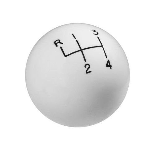 Shifter Knob - 3/8-24 in Thread - Plastic - White - 4 Speed - Universal - Each Shifter Knob - 3/8-24 in Thread - Plastic - White - 4 Speed - Universal - Each