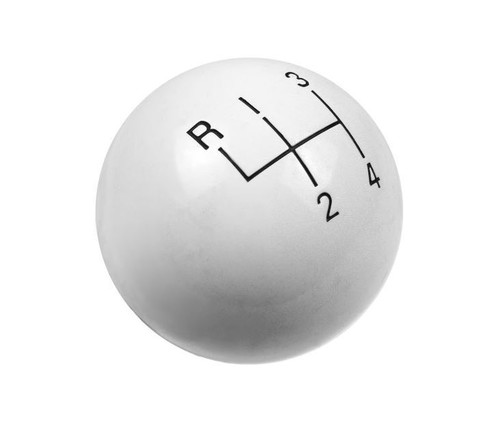 Shifter Knob - 3/8-16 in Thread - Plastic - White - 4 Speed - Universal - Each Shifter Knob - 3/8-16 in Thread - Plastic - White - 4 Speed - Universal - Each
