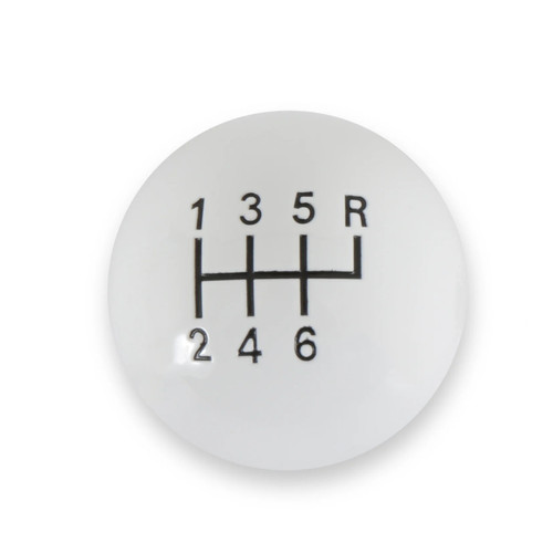 Shifter Knob - 3/8-16 in Thread - Plastic - White - 6 Speed - Universal - Each