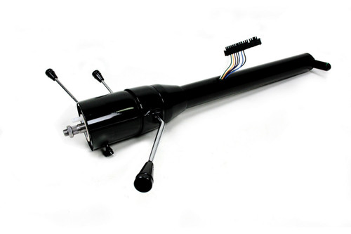 Steering Column - Tilt - Column Shift - 2-1/4 in Tube - 30 in Length - Hazard / Turn Signal - Steel - Black Powder Coat - Universal - Each