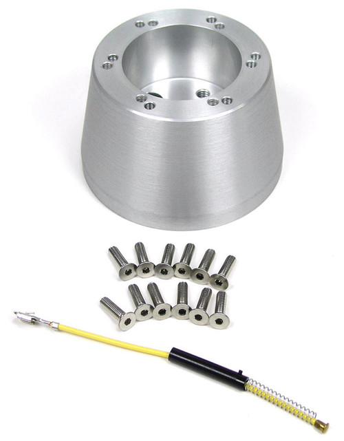 Steering Wheel Adapter - 6-Bolt Wheels to Ididit Column / OE Column - Aluminum - Black Powder Coat - Kit