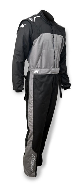 Driving Suit - Mini Racer 2.4 - 1-Piece - SFI 3.3A/5 - Double Layer - Aramid - Black / Gray - Youth Medium - Each