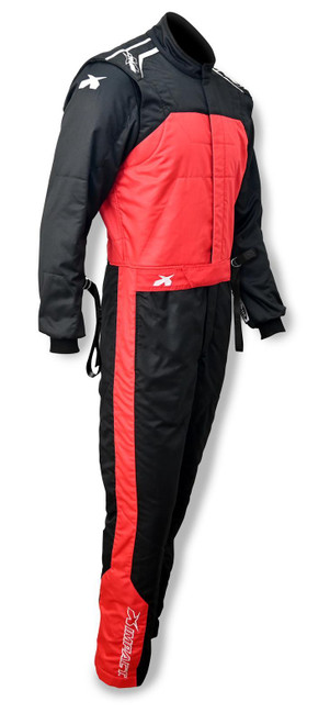 Driving Suit - Mini Racer 2.4 - 1-Piece - SFI 3.3A/5 - Double Layer - Aramid - Black / Red - Youth Large - Each