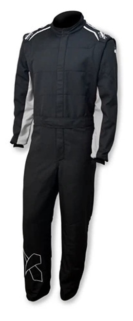 Driving Suit - Axis 2.4 - 1-Piece - SFI 3.2A/5 - Double Layer - Aramid - Black / Gray - 2X-Large - Each