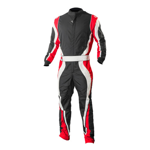 Driving Suit - Speed 1 - 1-Piece - Single Layer - Nylon - Boot Cut - Black / Red / White - 4X-Small - Each