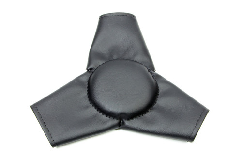 Steering Wheel Pad - 3-Spoke - 3-1/2 in OD - 1 in Thick - Wrap Around - Hook and Loop Attachment - Vinyl - Black - Each