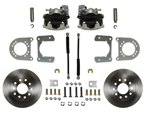 Brake System - Disc Conversion - Rear - 1 Piston Caliper - 11.53 in Solid Rotors - Iron - Natural - GM Fullsize SUV / Truck 1963-87 - Kit