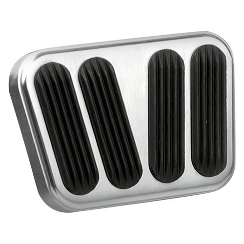 Pedal Pad - Brake / Clutch - Rubber Pads - Aluminum - Brushed - Chevy Corvette 1958-62 - Each