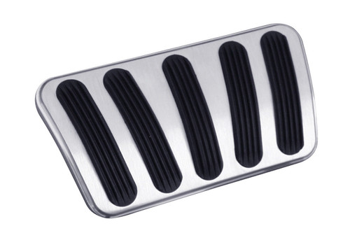 Pedal Pad - Brake - 5 in Wide x 2-3/4 in Tall - Aluminum - Brushed - GM Fullsize Truck 1967-72 - Each