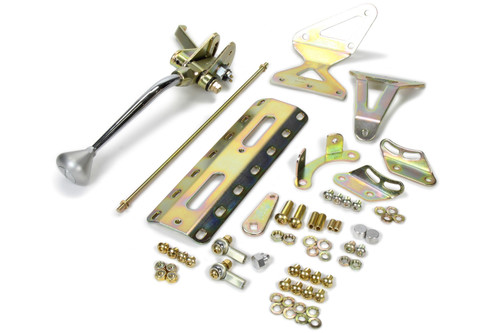 Shifter - Automatic - Transmission Mount - 10 in Stick - Brushed Mushroom Knob - Single Bend - 4L60E - Kit