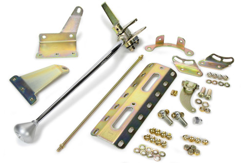 Shifter - Automatic - Transmission Mount - 16 in Stick - Brushed Mushroom Knob - C4 - Kit