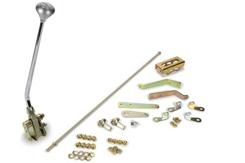 Shifter - Automatic - Floor Mount - 16 in Stick - Brushed Mushroom Knob - TH350 - Kit