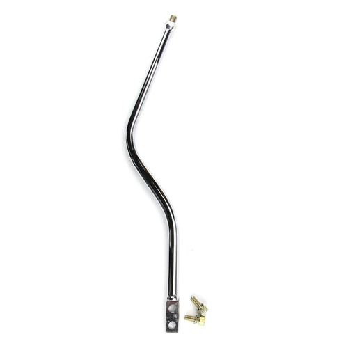 Shifter Stick - Double Bend - 16 in Length - 3/8-24 in Thread - Hardware Included - Steel - Chrome - T5 / T45 / T56 - Each
