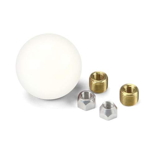 Shifter Knob - 16 mm x 1.50 Thread / 3/8-16 in / 3/8-24 in Thread - Plastic - White - Lokar Shifters - Each Shifter Knob - 16 mm x 1.50 Thread / 3/8-16 in / 3/8-24 in Thread - Plastic - White - Lokar Shifters - Each